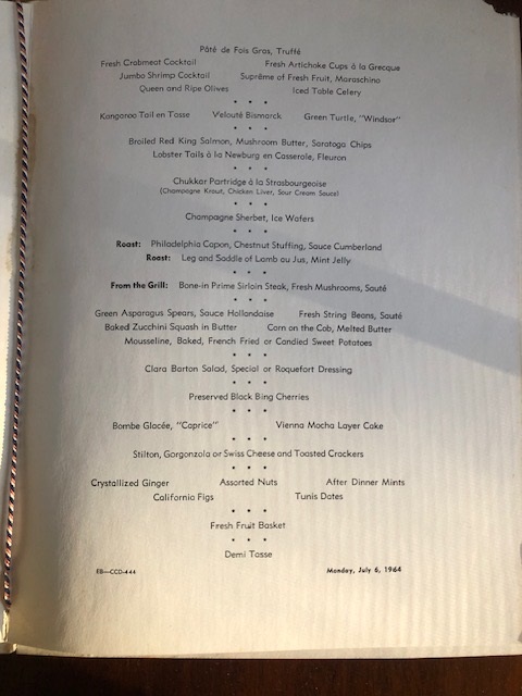 A menu with text on it.